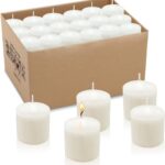 10 Hour White Votive Candles for Weddings Party Spa and Emergency, Set of 36 Unscented Bulk Candles for Restaurants and Home Decoration