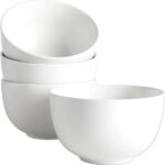 DOWAN 5.8" Deep Soup Bowls & Cereal Bowls - 30 Ounces Large Bowls Set of 4 for Kitchen - White Ceramic Bowls for Cereal, Soup, Oatmeal, Salad, Ramen, Noodle, Rice - Dishwasher & Oven Safe