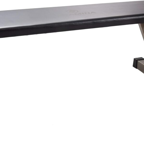 HolaHatha Flat Barbell Bench, Foldable Portable Padded Weight Lifting Seat, Equipment for Home Gym - Steel Frame, 300 Pound Capacity