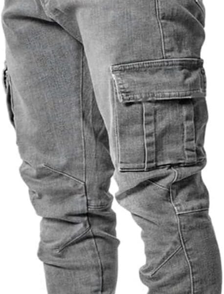 HUNGSON Men's Slim Fit Stretch Jeans Ripped Skinny Jeans for Men, Distressed Straight Leg Fashion Comfort Flex Waist Pants