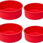 saphe 4 packs Silicone Cake Pans for Baking,Round Cake Molds for Cupcake,Cheese Cakes and Chocolate Cakes, Non-stick silicone bakeware sets BPA free(2 pcs 6 inch + 2 pcs 8 inch)