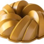 Nordic Ware NW 95577 75th Anniversary Braided Rope Bundt Cake Pan, Gold 12 Cup Capacity