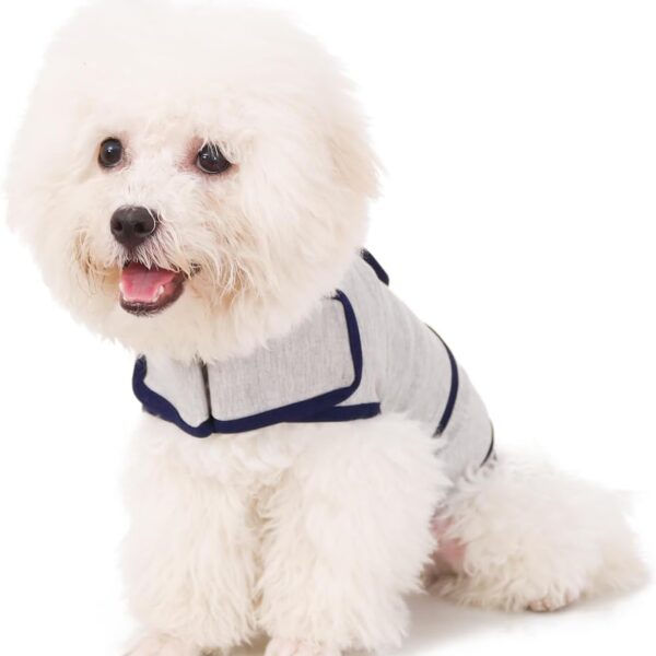 Dog Anxiety Relief Vest - Breathable Calming Coat for Thunderstorms, Travel, Fireworks & Vet Visits (S, Light Grey)