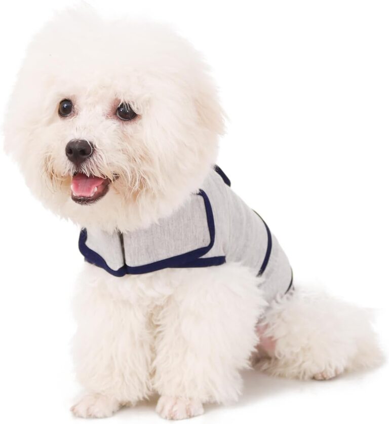 Dog Anxiety Relief Vest - Breathable Calming Coat for Thunderstorms, Travel, Fireworks & Vet Visits (S, Light Grey)
