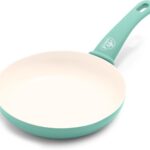 GreenLife Nonstick 8" Frying Pan Skillet, Non-Toxic PFAS-Free Ceramic Nonstick, Dishwasher & Oven Safe, Stay-Cool Handles, Wobble Free, Turquoise
