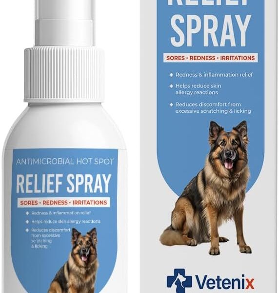 Hot Spot Spray for Dogs Healing Aid for Skin Sores, Irritations & Redness | Anti-Itch Relief to Stop Chewing & Licking | Safe, Non-Toxic HOCl Formula for All Animals | 3.38 fl oz