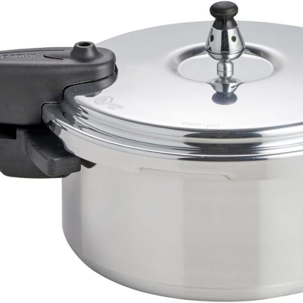IMUSA 4.2 Quart Stovetop Aluminum Presure Cooker with safety valves for risk-free opening