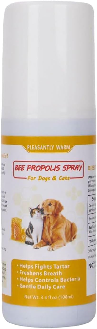 Bee Propolis Spray for Dogs & Cats, 3.4 fl oz - Breath Freshener, Gum Health Support, Dental CareGums Health Natural Plant-Based Active Formula