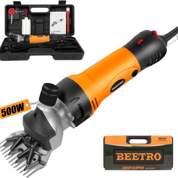 BEETRO 500W Electric Professional Sheep Shears, Animal Grooming Clippers for Sheep Alpacas Goats and More, 6 Speeds Heavy Duty Farm Livestock Haircut