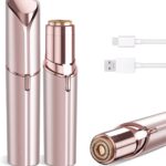 Facial Hair Removal for Women - Painless Facial Hair Remover - Electric Hair Removal Device for Face Lips Peach Fuzz with Light (Rose Gold)