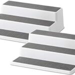 Copco Grey 2 Non-Skid 3-Tier Spice Rack Organizer for Pantry, 2-Pack, 10-Inch