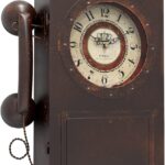 Abdurey Retro Old Telephone Wall Clock with Hidden Safe, Battery Operated Quartz Metal Wall Clocks, Large Rectangular Vintage Decor Clocks, for Farmhouse, Living Room(16" H x 12" W x 4" D)