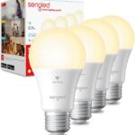 Sengled Alexa Light Bulb, Smart Light Bulbs, Smart Bulbs That Work with Alexa & Google Assistant, WiFi Light Bulbs A19 Soft White (2700K) No Hub Required, 800LM 60W Equivalent High CRI>90, 4 Pack