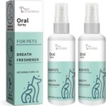 2PACK Dog & Cat Breath Freshener Spray - 100ml Mint Dental Care Oral Spray for Bad Breath, Plaque & Tartar Control, Teeth Cleaning Spray for Pets