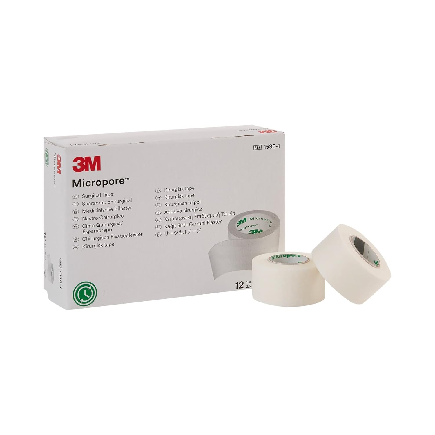 3M Micropore Surgical Tape 1530-1, 1 IN x 10 YD (2,5cm x 9,1m), 12 Rolls/Carton 3M Micropore Surgical Tape 1530-1, 1 IN x 10 YD (2,5cm x 9,1m), 12 Rolls/Carton
