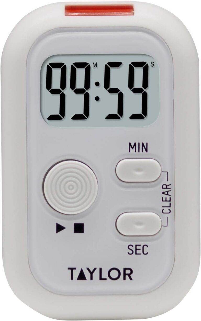 Taylor Multi-Alert (Sound, Light, Vibration) Digital Timer, Standard, White