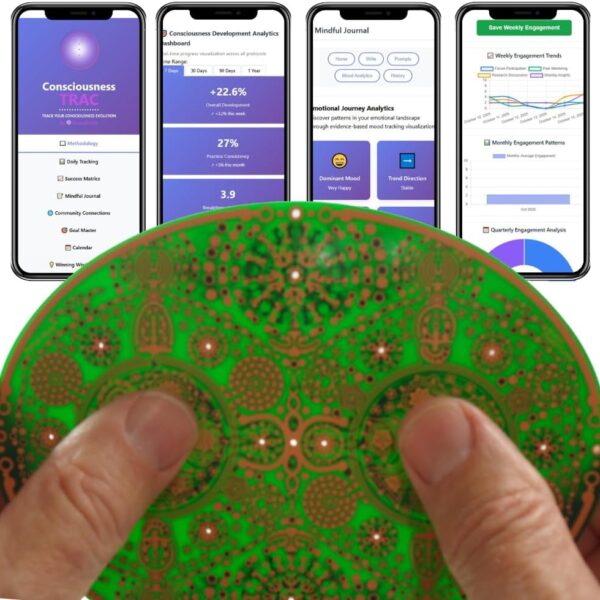 Portal Plate - Meditation Enhancement Tool with Consciousness Tracking - Sacred Geometry Device for Deep Spiritual Practice & Awareness Expansion - Includes Free App 5.75"4.25"