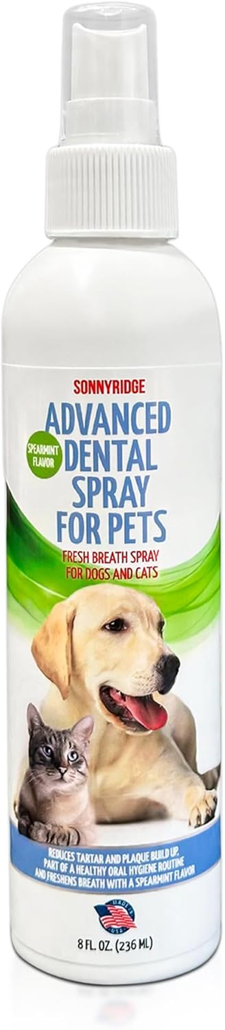 Dog Dental Spray Removes Tartar, Plaque and Freshens Breath Instantly. The Most Advanced Dental Spray for Healthy Teeth, Gums and Oral Health Care for Your Dog, Cat or Pet - 1-8 oz. Bottle Dog Dental Spray Removes Tartar, Plaque and Freshens Breath Instantly. The Most Advanced Dental Spray for Healthy Teeth, Gums and Oral Health Care for Your Dog, Cat or Pet - 1-8 oz. Bottle