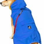 Dog Raincoat Waterproof Reflective Jacket  Lightweight Hooded Poncho with Adjustable Belly Strap & Leash Hole  Rain Slicker Coat for 2XSmall-5XLarge Dogs  Easy to Wear (Blue, Large)