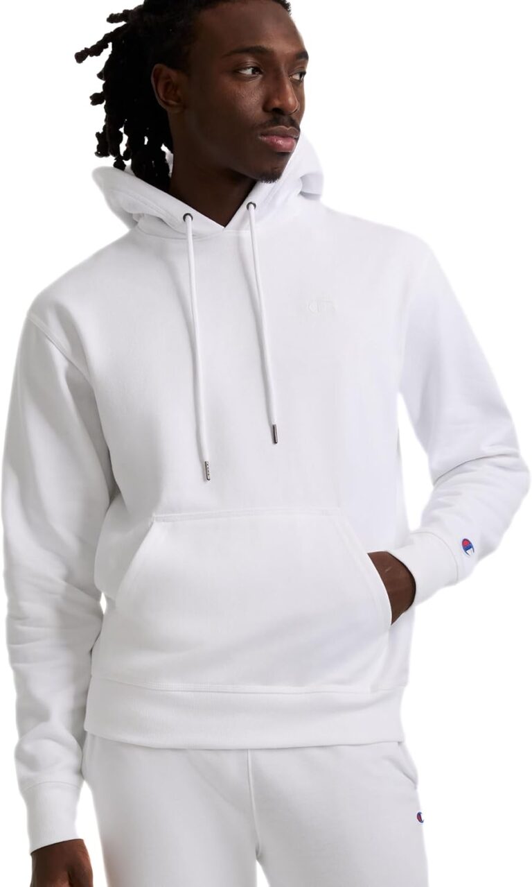 Champion Men's Pullover Fleece Hoodie, Midweight, C Logo (Reg. Or Big & Tall)