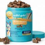 Solid Gold Dog Multivitamin - Soft Dog Vitamins & Supplements Chews - All-in-One Heart, Immune, Brain, Skin, Coat & Gut Health Support w/Vitamin C, B12, Probiotics & Antioxidants - Bacon Flavor 120ct