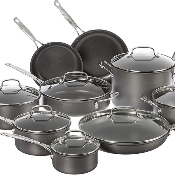 Cuisinart 17-Piece Cookware Set, Chef's Classic Nonstick Hard Anodized, 66-17