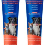 2 Pack Colostrum Nutritional Gel for Dog & Cat - High Calorie Supplement for Senior Dogs Cats, Stimulate Appetite for Cats, Immune Support, Dog Cat Weight Gainer, Elderly Pets Supplement