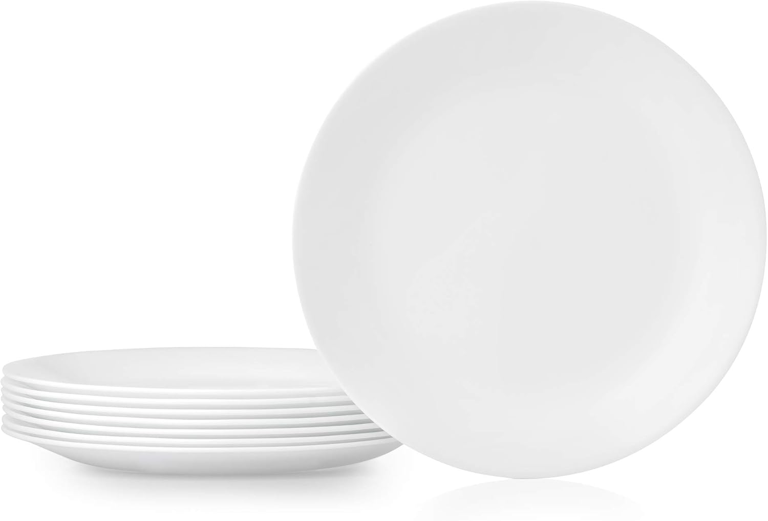 Corelle Vitrelle 8-Piece Dinner Plates Set Triple Layer Glass and Chip Resistant, Lightweight Round Plates, Winter Frost White Corelle Vitrelle 8-Piece Dinner Plates Set Triple Layer Glass and Chip Resistant, Lightweight Round Plates, Winter Frost White