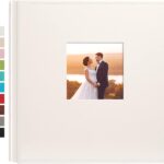 potricher Photo Album 4x6 600 Photos Leather Cover Large Capacity Picture Albums with 600 Horizontal and Vertical Pockets for Family Wedding Anniversary and Baby (White)