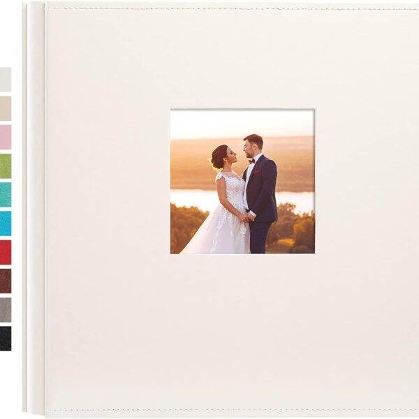 potricher Photo Album 4x6 600 Photos Leather Cover Large Capacity Picture Albums with 600 Horizontal and Vertical Pockets for Family Wedding Anniversary and Baby (White)