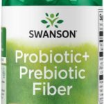 Swanson Prebiotic + Probiotic Fiber - Natural Supplement Promoting Digestive System & Immune Health Support - Aids Regularity & GI Tract Health - (60 Capsules, 500 Million CFU Each)