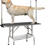 LOVMOR 46 Inch Dog Grooming Table,Adjustable Home Pet Grooming Tables with Arm/Noose/Mesh Tray