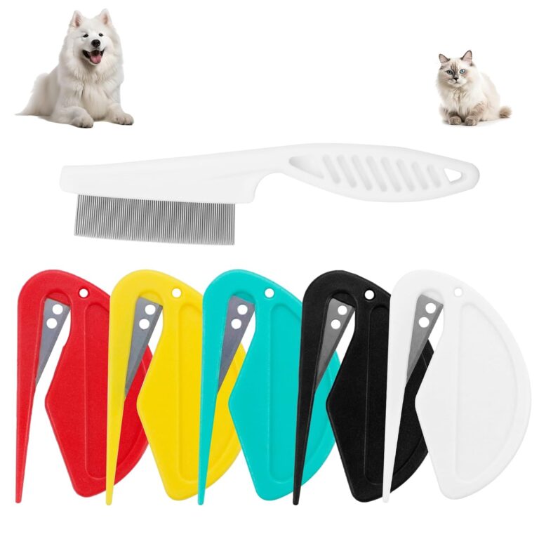 6 Pcs Pet Multifunctional Knotting Comb for Dogs, Cats, Puppies, and Rabbits, Plastic Grooming Comb for Hair Shedding and Tangle Removal