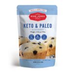Miss Jones Baking Keto Blueberry Muffin Mix - Gluten Free, Low Carb, No Sugar Added, Naturally Sweetened Desserts & Treats - Diabetic, Atkins, WW, and Paleo Friendly (Pack of 1)