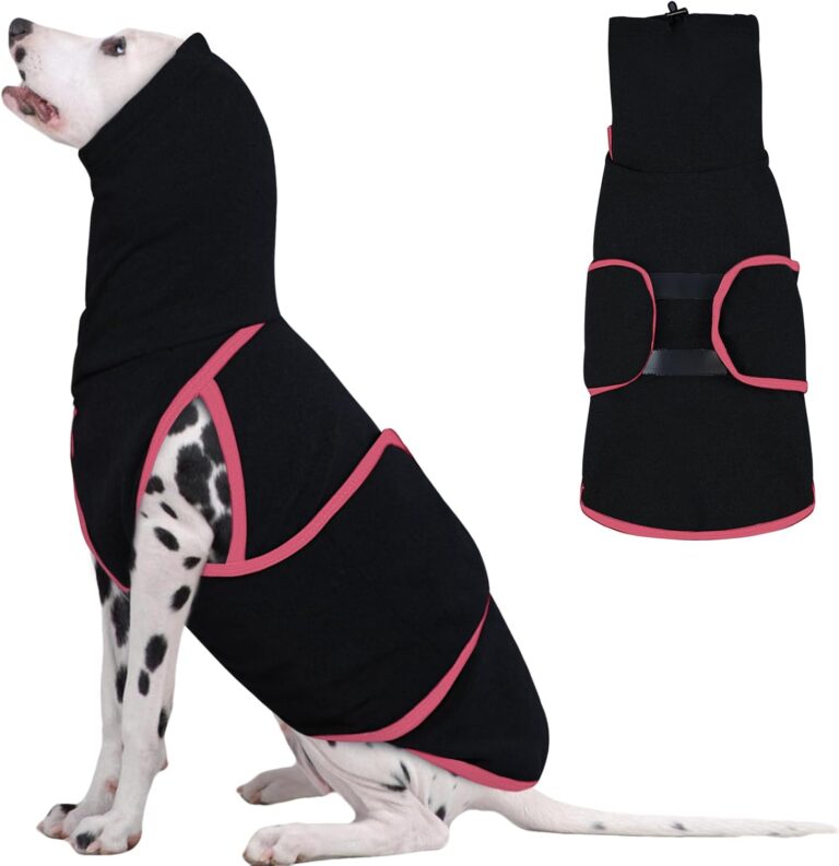 Dog Anxiety Jacket Calming Shirt, Anxiety Relief Calming Vest with Dog Ear Muffs, Noise Protection Dogs Winter Coat, Lightweight Stretchy Turtleneck T-Shirts