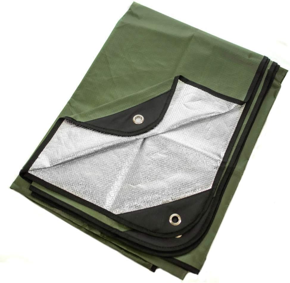 Arcturus Insulated Tarp, Reusable Heavy Duty Thermal Survival Blanket 60x82in, Reflects 90% Body Heat, Waterproof, Windproof, 3-Layer Design, Reinforced Grommets, Olive Green Arcturus Insulated Tarp, Reusable Heavy Duty Thermal Survival Blanket 60x82in, Reflects 90% Body Heat, Waterproof, Windproof, 3-Layer Design, Reinforced Grommets, Olive Green