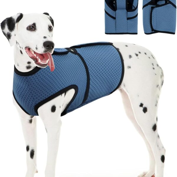 Dog Anxiety Vest Calming Jacket,Adjustable Dog Anxiety Relief Shirts,Thunder Coat for Fireworks, Vet Visits and Separation,Lakeblue XL