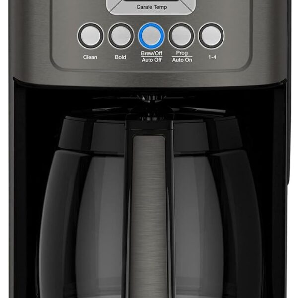 Cuisinart 14-Cup Coffee Maker, Programmable PerfecTemp Glass Carafe Coffee Machine with 1-4 Cup Setting, Brew Strength Control and Pause, Stainless Steel, DCC-3200BKSNAS, Black
