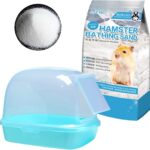 Hamiledyi Chinchilla Sand Bath, Gerbil Dust Bath Potty Litter Plastic Container Hideout Sleep Bathtub for Guinea Pigs Dwarf Hamster (2 LB)