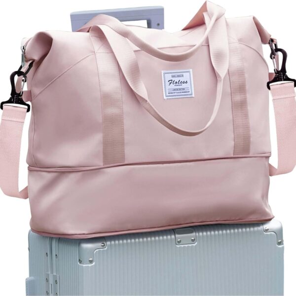 Travel Duffel Bag, Sports Tote Gym Bag, Shoulder Weekender Overnight Bag for Women