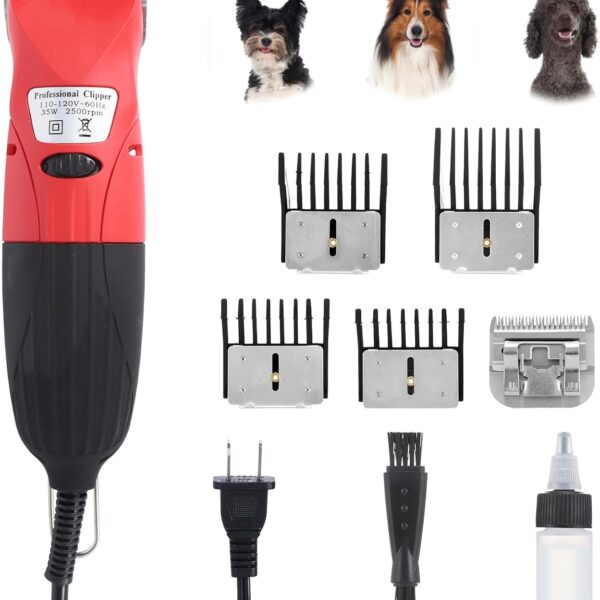 DUCKBOY 35W Pet Hair Clipper & Grooming Kit for Dogs and Cats  Includes 4 Interchangeable Blades & 3m Power Cable  Professional Trimmer for Small to Large Pets