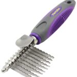Hertzko Grooming Dematting Comb for Pets - Removes Mats and Tangles - Ideal Dematting Comb for Dogs and Cats - Grooming Tool for All Fur Types - Easy to Use and Clean - Stainless Steel