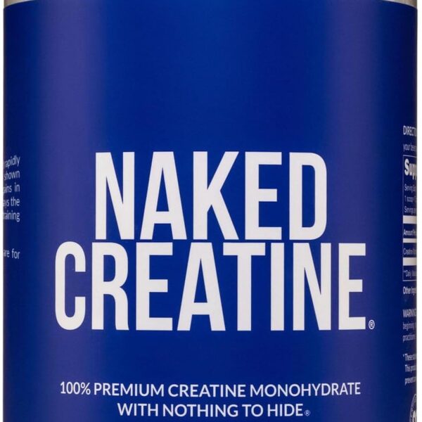 NAKED Pure Micronized Creatine Monohydrate  200 Servings, 1,000g Bulk  Vegan, Non-GMO, Gluten & Soy Free - Muscle Building, Strength Training, Gym & Fitness Supplement