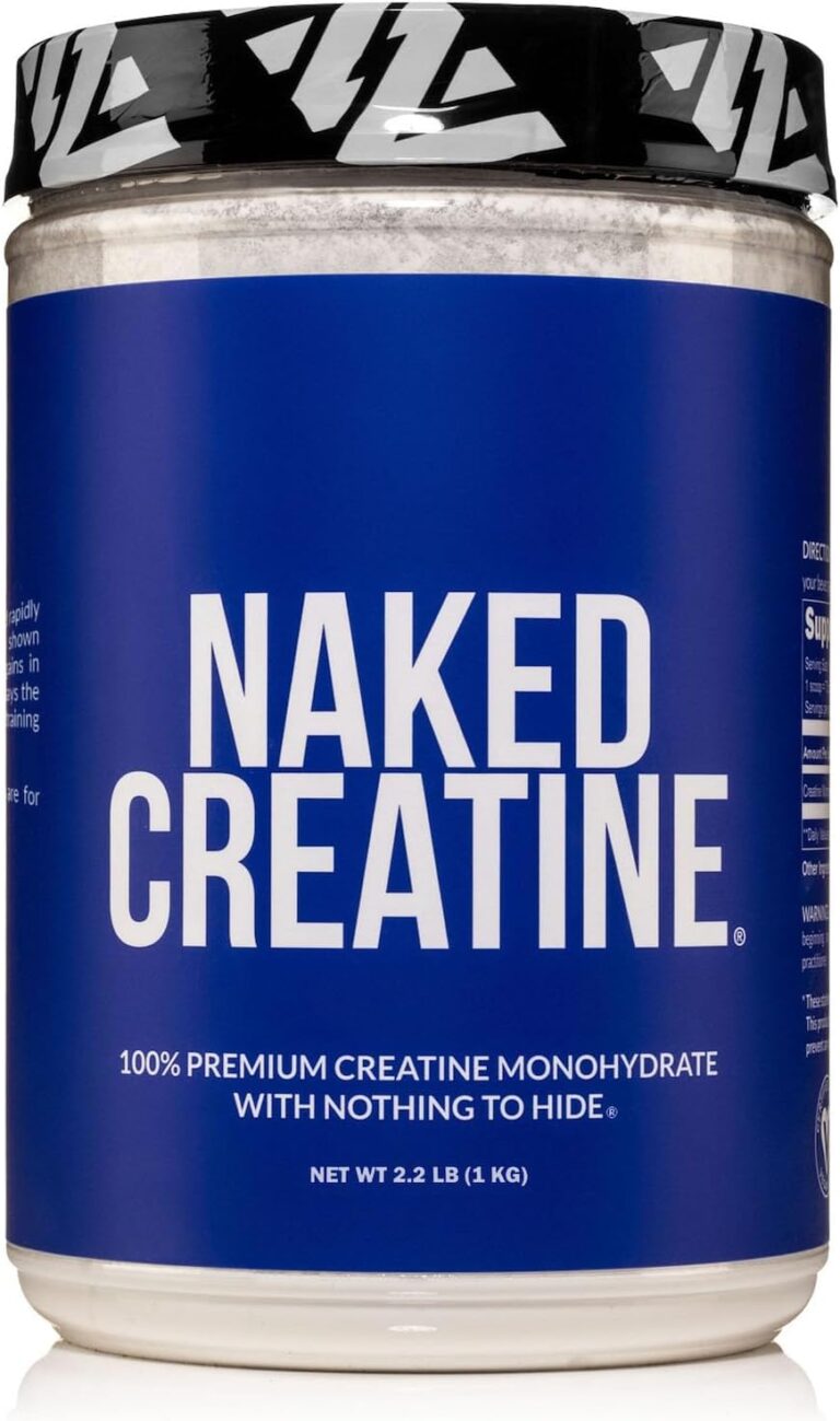 NAKED Pure Micronized Creatine Monohydrate  200 Servings, 1,000g Bulk  Vegan, Non-GMO, Gluten & Soy Free - Muscle Building, Strength Training, Gym & Fitness Supplement