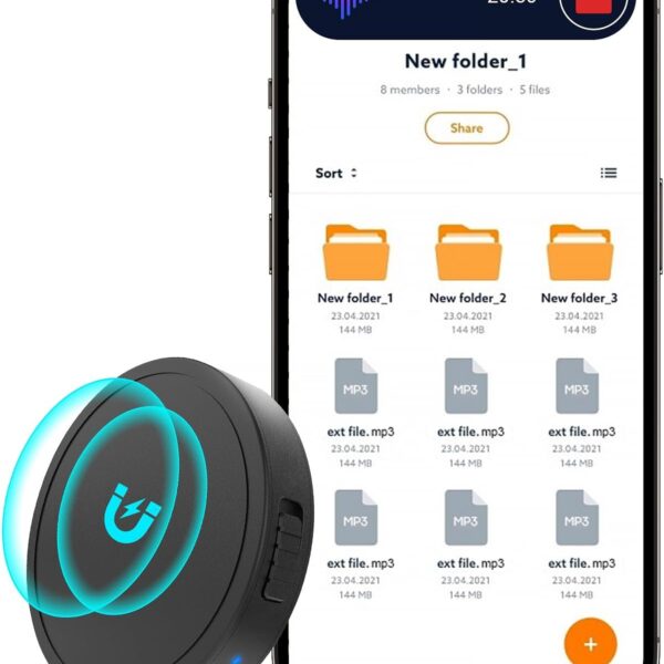 128G (1600 Hour) Magnetic Voice Activated Recorder - Nanezan Recording Device MP3 Records with 70 Hours Battery Time, USB-C Audio Recorder for Work, Lectures, Meetings, Interviews