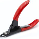 Jeffers Pet Nail Trimmer Small Hole Red  Guillotine Clippers for Dog, Cat, Puppy & Small Animal Grooming  Stainless Steel Blade, Non Slip Grip, Pet Grooming Tool for Home & Travel