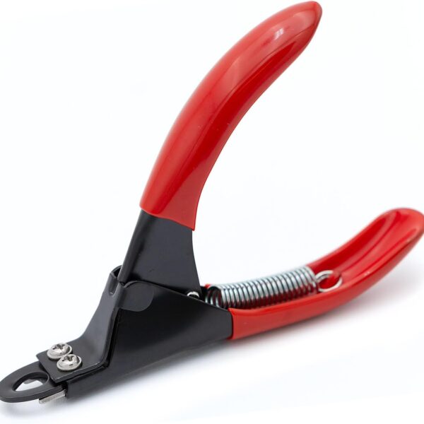 Jeffers Pet Nail Trimmer Small Hole Red  Guillotine Clippers for Dog, Cat, Puppy & Small Animal Grooming  Stainless Steel Blade, Non Slip Grip, Pet Grooming Tool for Home & Travel