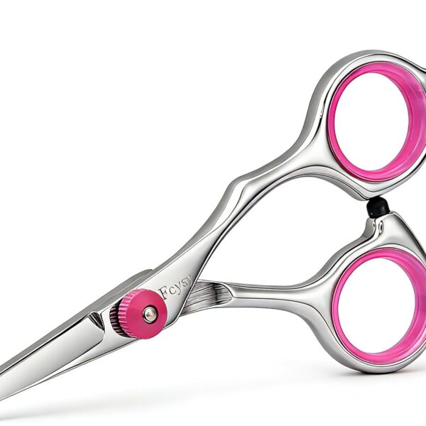 4.5 Inch Dog Grooming Scissors with Safety Round Tips, Fcysy Small Pet Hair Trimming Scissors for Face, Eyes, Ears, Nose & Paws, Professional Puppy Grooming Shears for Dogs & Cats- Pink