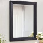 AAZZKANG Wall Mirror Black Rectangle Mirrors for Wall with Wood Framed Decorative for Bedroom Bathroom Living Room Farmhouse Entryway Hanging Small