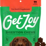Get Joy Digestion Chews, Gut Health Supplement for Dogs, Vet Recommended Soft Daily Digestive Health & Immune Support with Prebiotics, Probiotics & Postbiotics, Made in USA, 90 Count